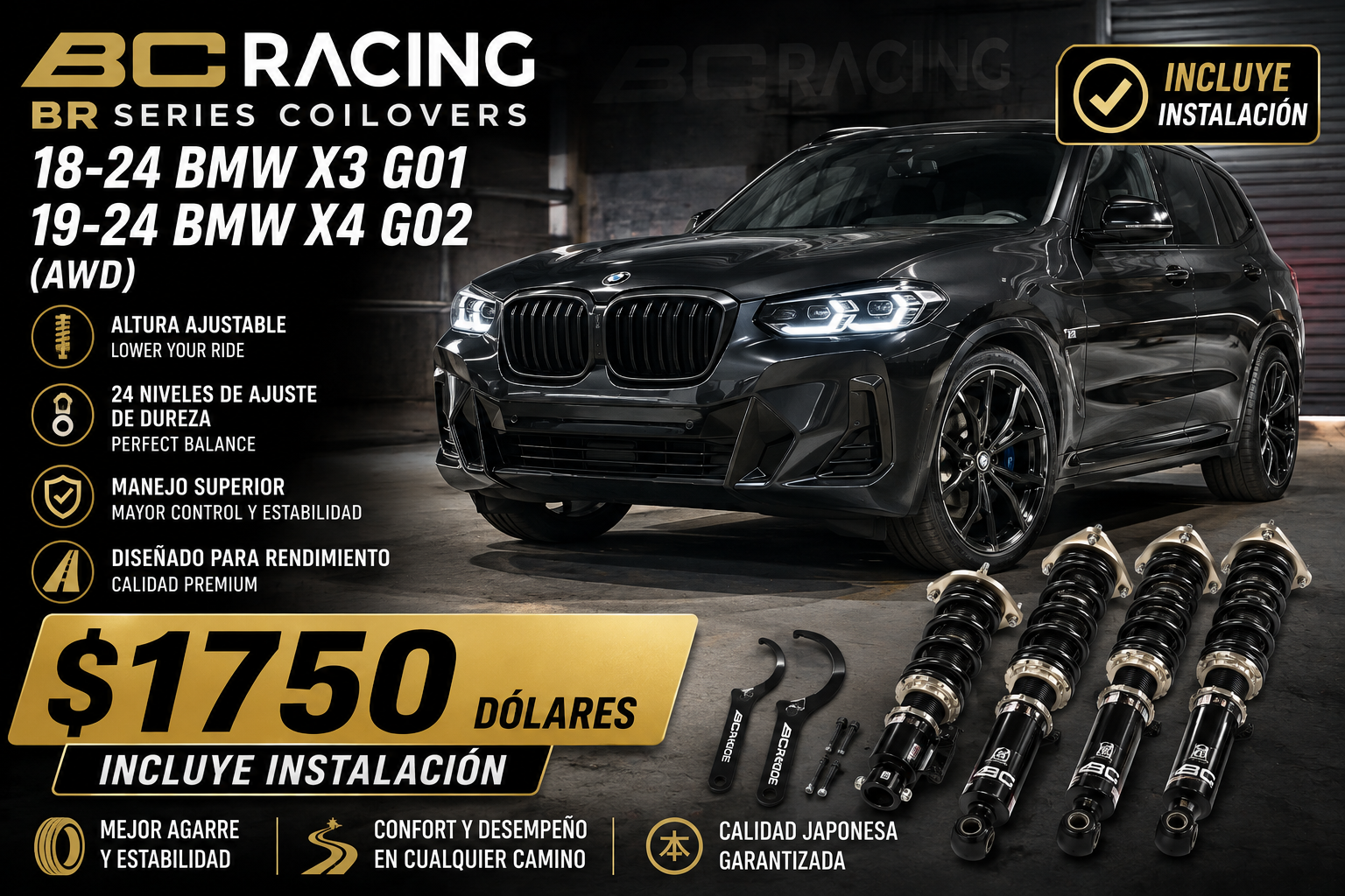 Compatibilidad  BMW X3 G01 2018–2024 / BMW X4 G02 2019–2024