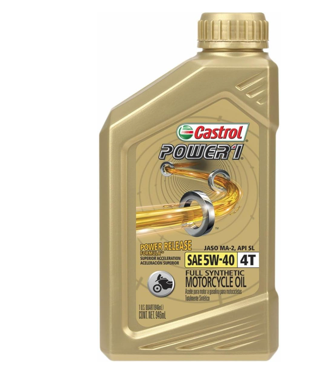 Castrol Aceite para motocicleta Power 1 Racing 4T - 5W40-1qt