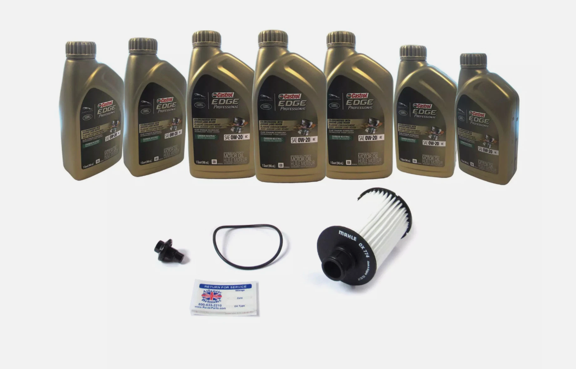 Kit de cambio de aceite con filtro LR011279, OE Castrol EDGE 0W-20