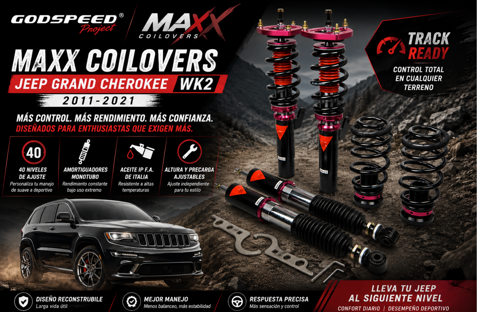 Godspeed MAXX Coilovers – Jeep Grand Cherokee WK2 2011-2021