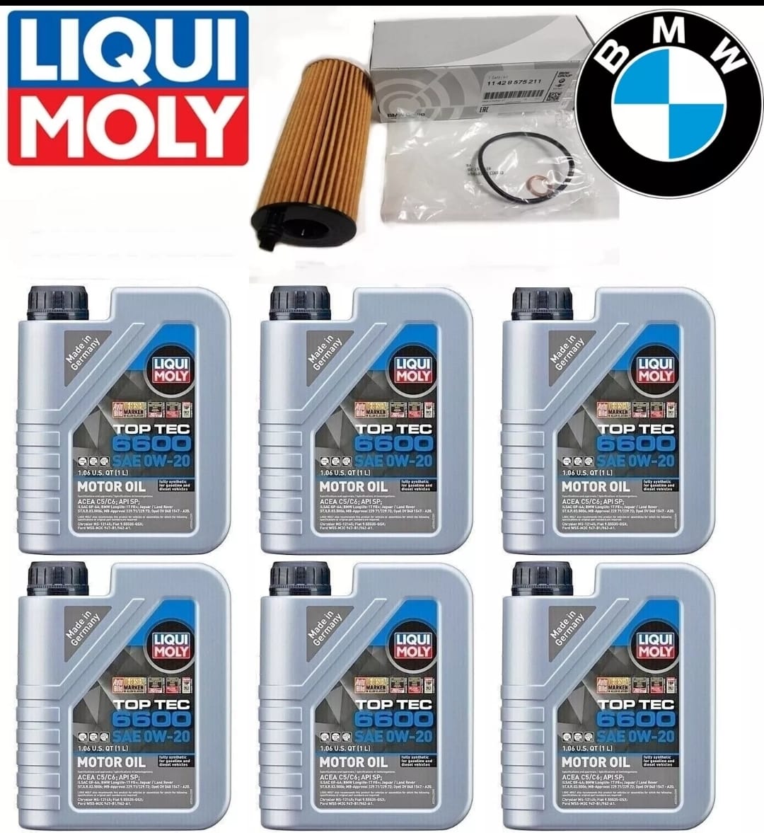 Kit de cambio de aceite 6L Liqui Moly 0W-20 Top Tec 2.0L BMW Z4 230i 430i B46 B48
