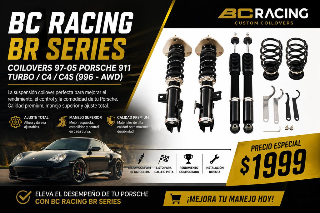 🛠️ BC Racing BR Series Coilovers – Porsche 911 Turbo / C4 / C4S 1997–2005 (996 AWD)