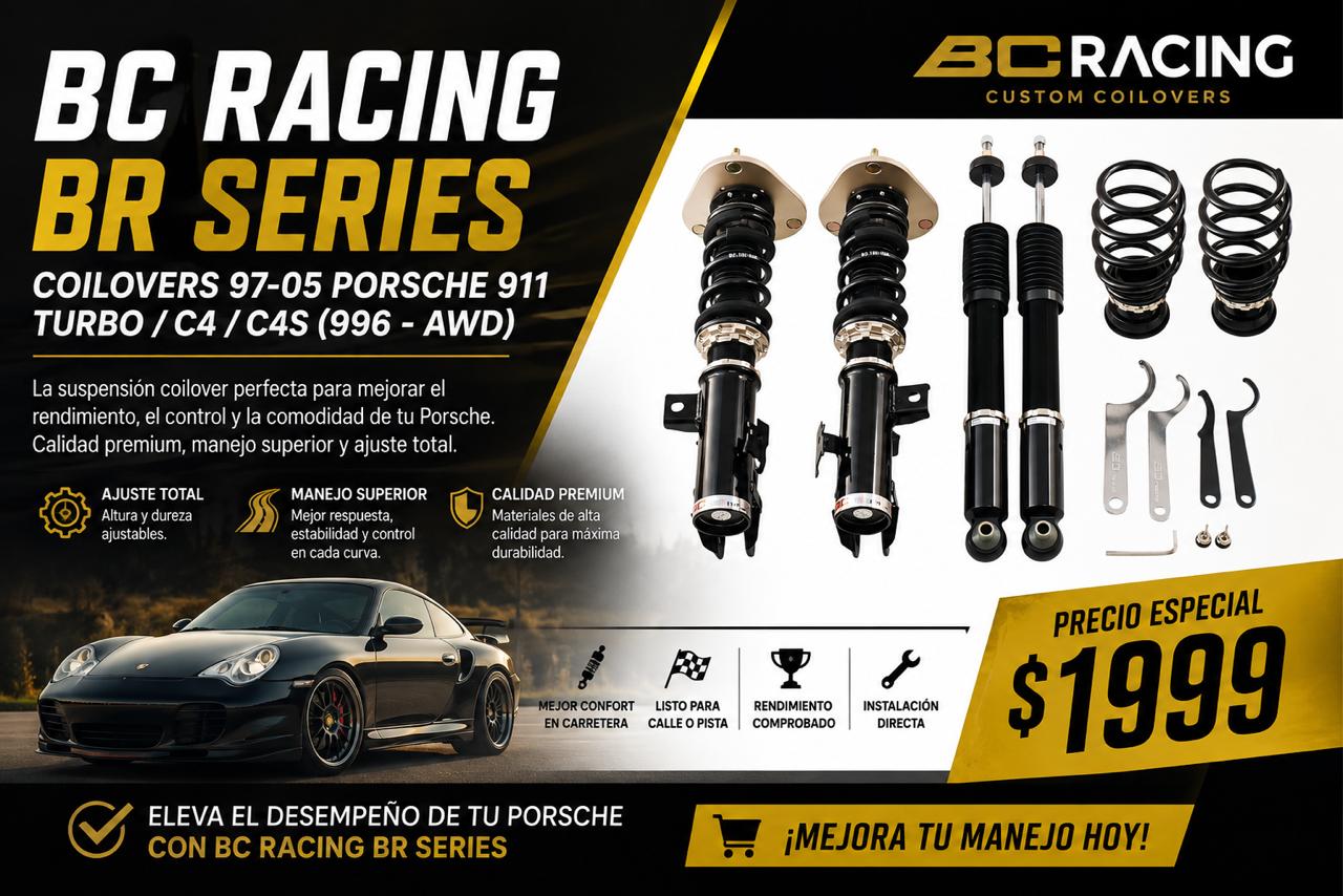 🛠️ BC Racing BR Series Coilovers – Porsche 911 Turbo / C4 / C4S 1997–2005 (996 AWD)